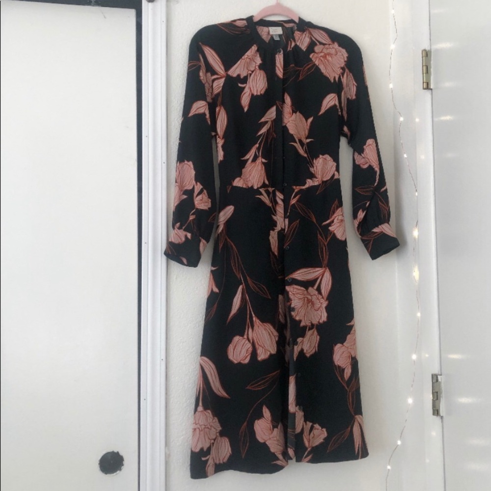 ☽dark green midi dress.